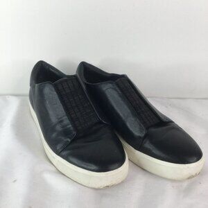 Vince Cantara Black Leather Slip On Sneaker Size 8